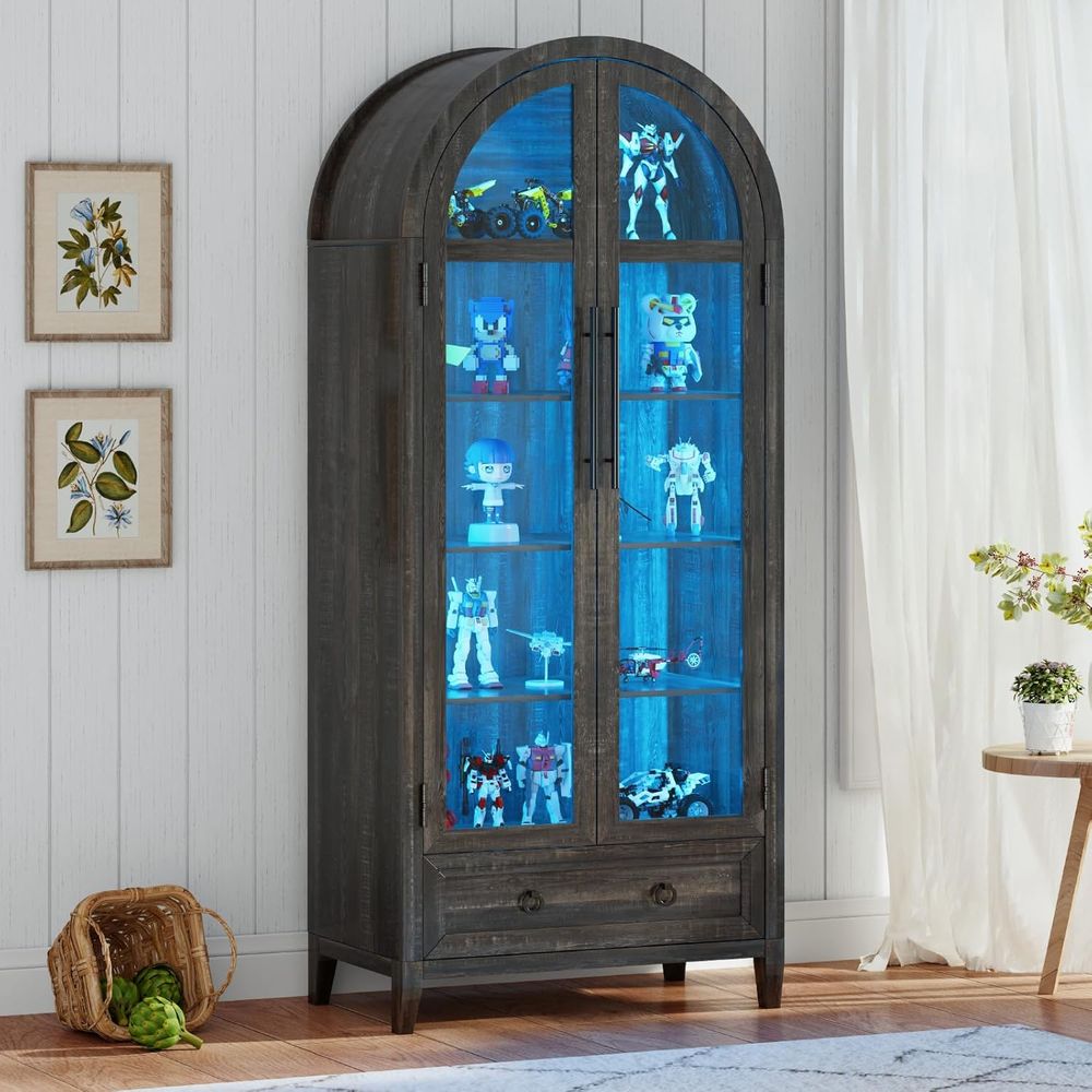 Lighting & Home Decor Studio Photos - 73-Zoll Vitrine mit gewölbtem Glas, 4