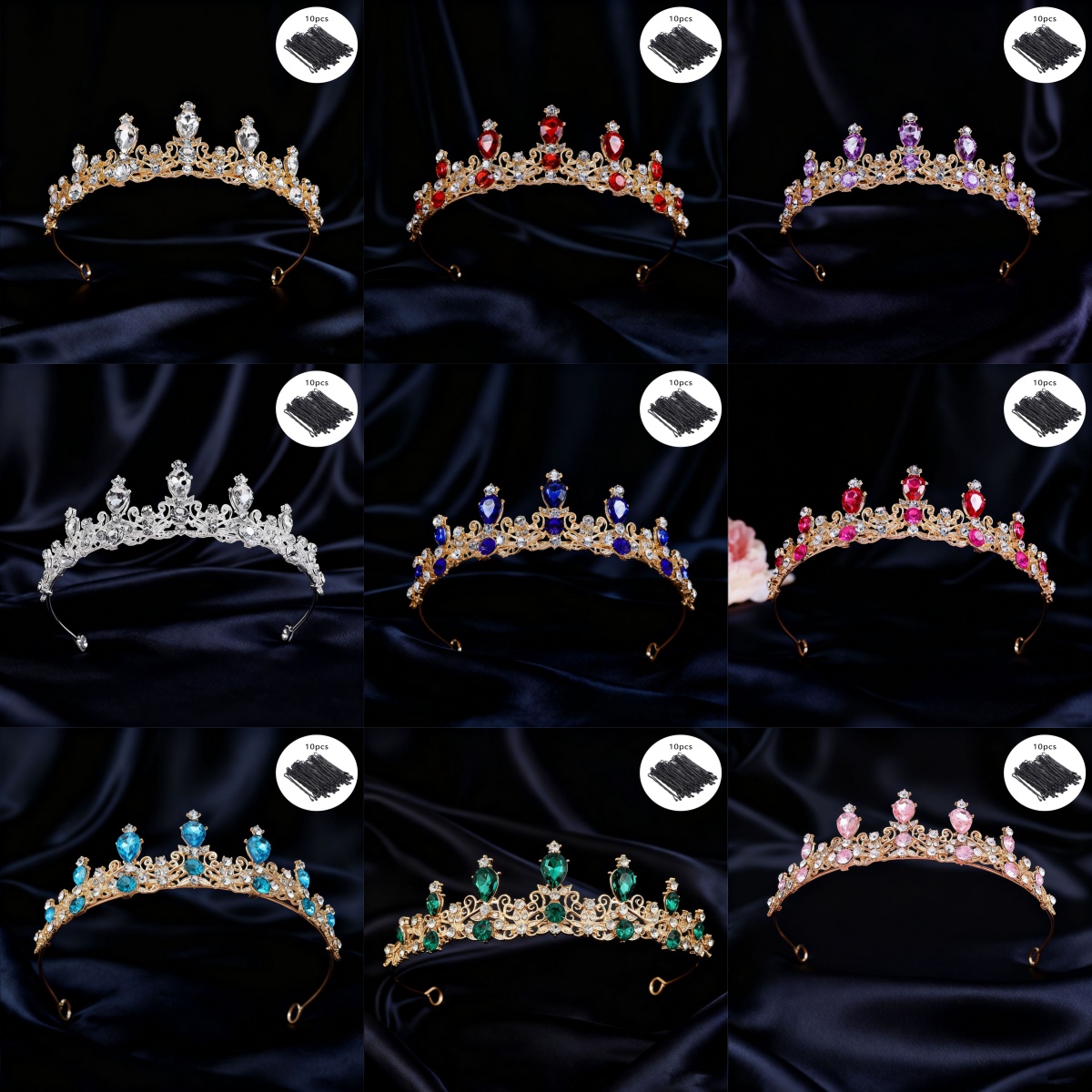 Elegant Decor & Lighting Llc - Braut-Tiara im Vintage-Stil mit Strass-Verzierung, Königinnenkrone,