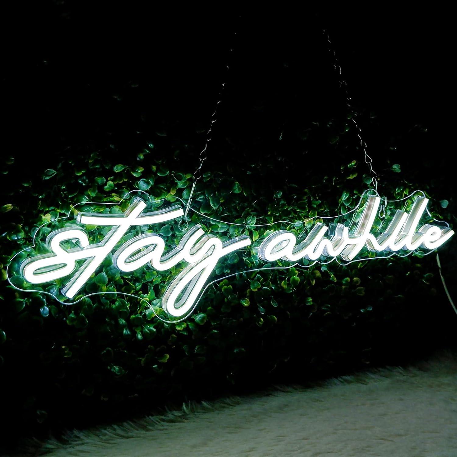 Wall Decor Lighting - Stay Awhile Neon-Schilder USB Dimmbare LED-Neonlichter
