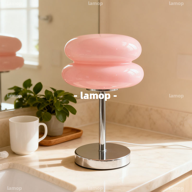 Lighting Decor Bedroom - Cremefarbene Retro-Nachttischlampe im Mid-Century-Stil, dänisches Bauhaus-Design,
