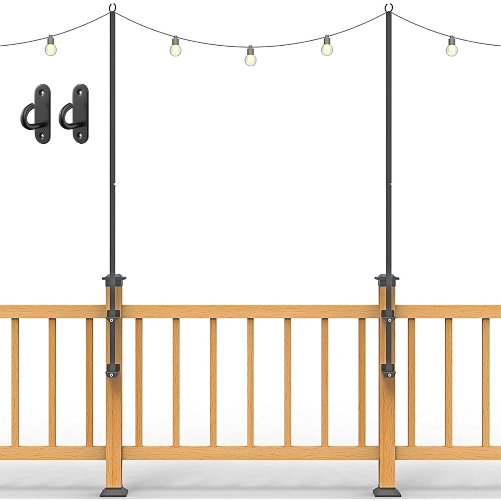 String Light Outdoor - 2er-Pack Lichterkettenstangen – 1,8 m lange