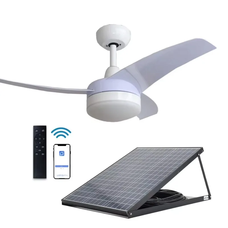 Homestead Lighting & Decor Oconomowoc - 42'' Solar-Deckenventilator mit LED-Licht, Stromlos, APP-Fernbedienung,