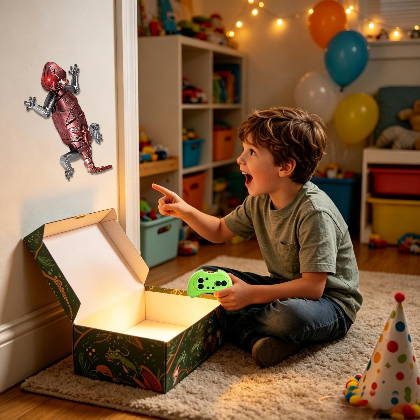 Gecko Lighting & Decor - Neues ferngesteuertes Tier-Spielzeug, wandkletternder elektrischer Gecko