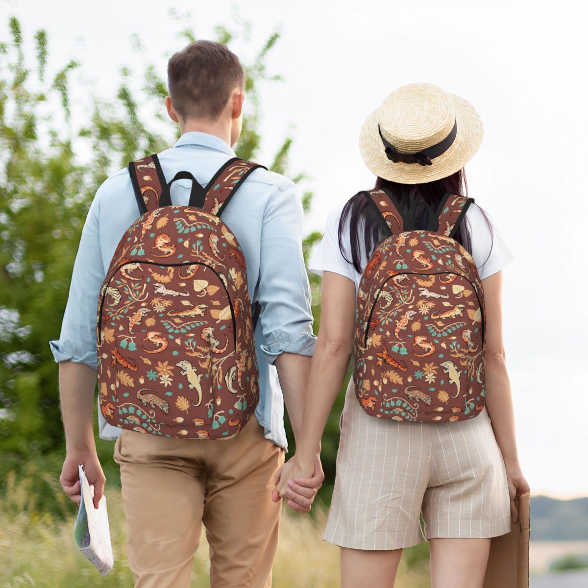 Gecko Lighting & Decor - Herbst Geckos in Hellbraun Rucksack Student