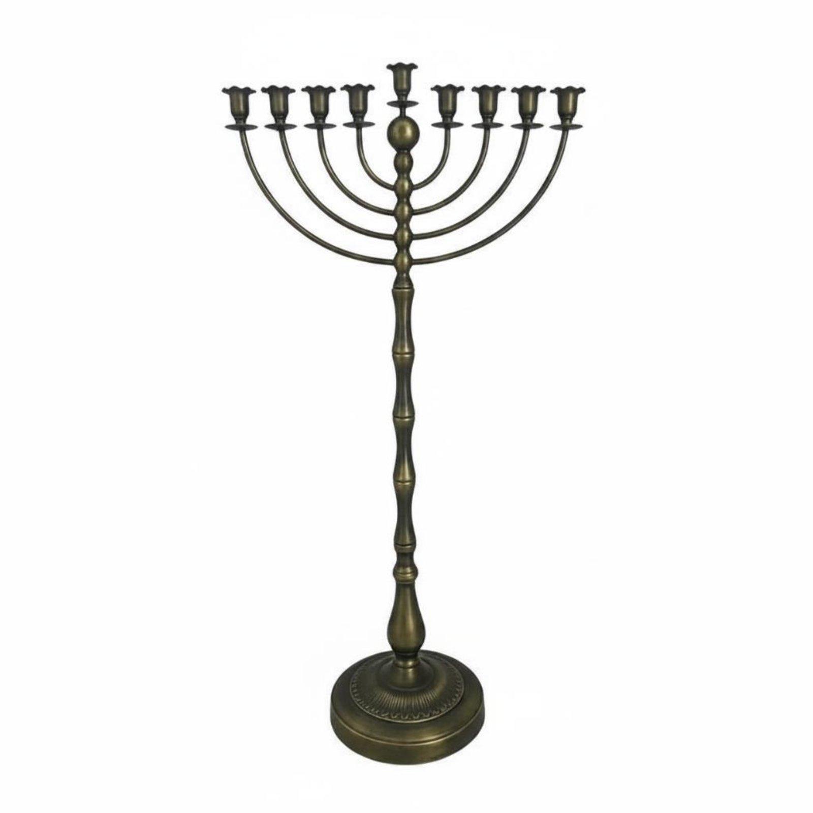Elegant Decor & Lighting Llc - Antiker Bronze-Menora-Ständer Metallkonstruktion Elegante Heimdekoration