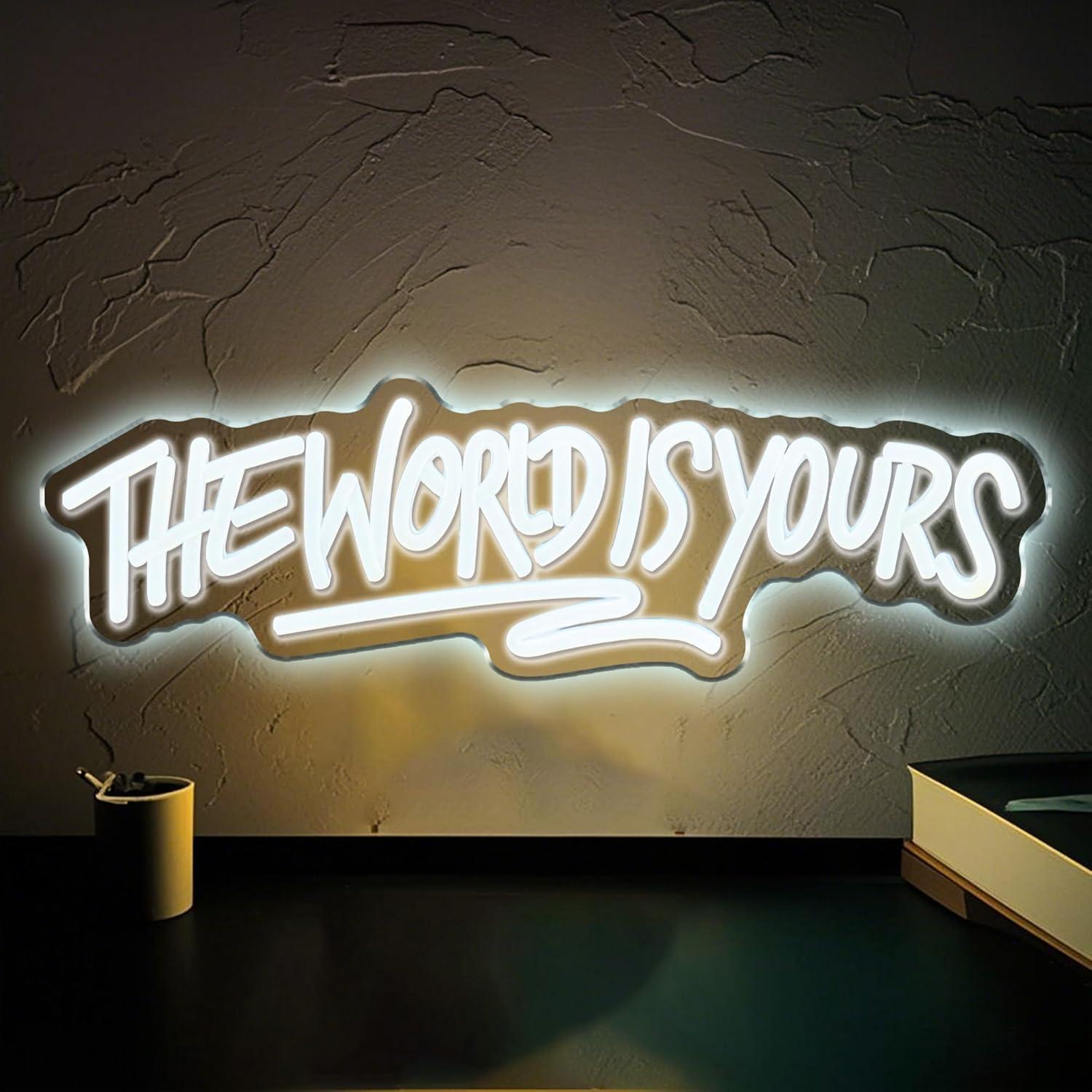 Wall Decor Lighting - „The World is Yours“ Neonschild, USB-betrieben,
