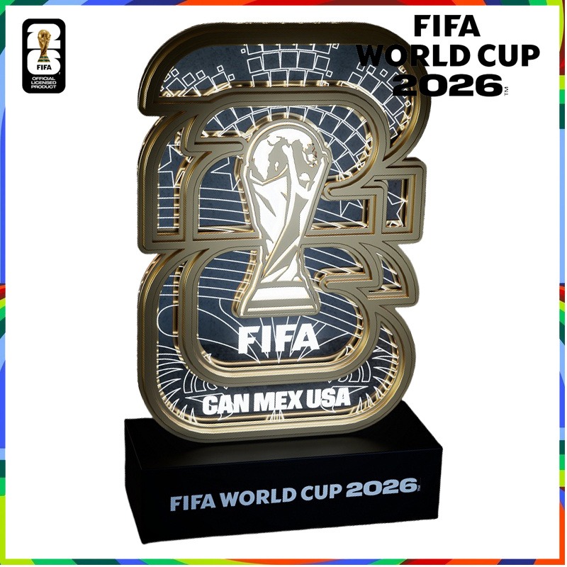 Lighting World Decor - 26 Goldene FIFA-Weltmeisterschaftsthemen LED-Tischlampe Schlafzimmer-Nachtlicht Fußballspiel-Souvenir