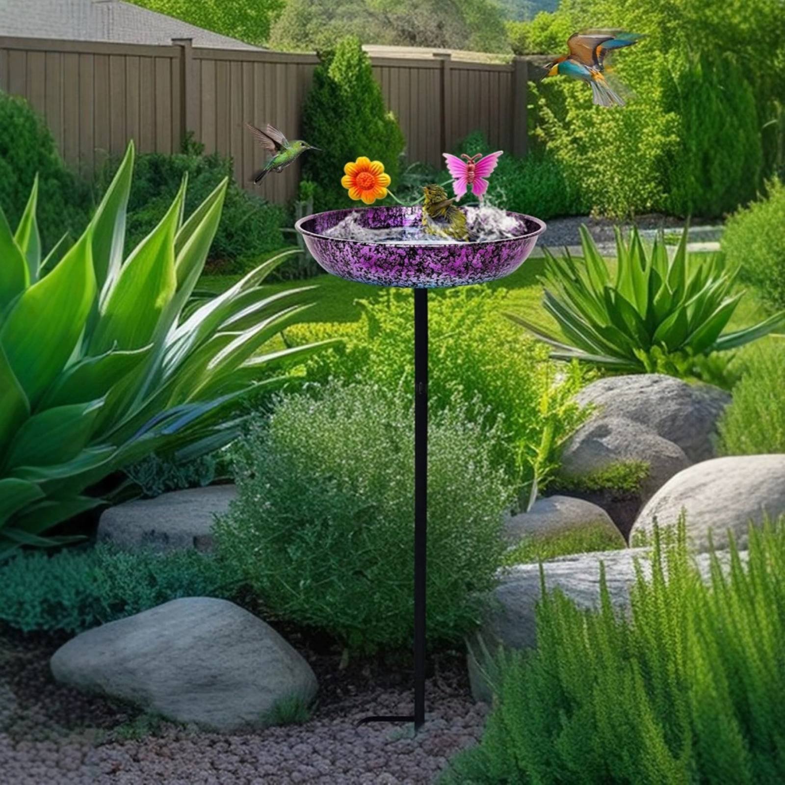 Elegant Decor & Lighting Llc - Metall-Vogelbad Langlebiges Rundes Vogelbad-Becken Gartendekoration Eleganter