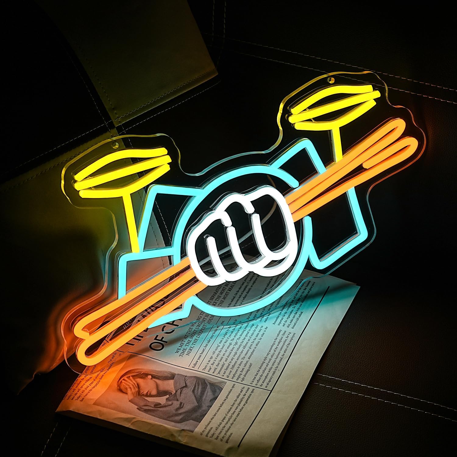Schlagzeug-Neonschild USB-Betr – Wall Decor Lighting Bewertung und Preis
