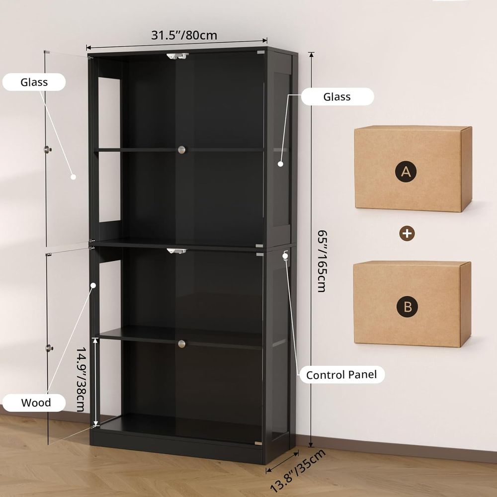 65-Zoll Glasvitrine, 4-stufige – Lighting & Home Decor Studio Photos Bewertung und Preis