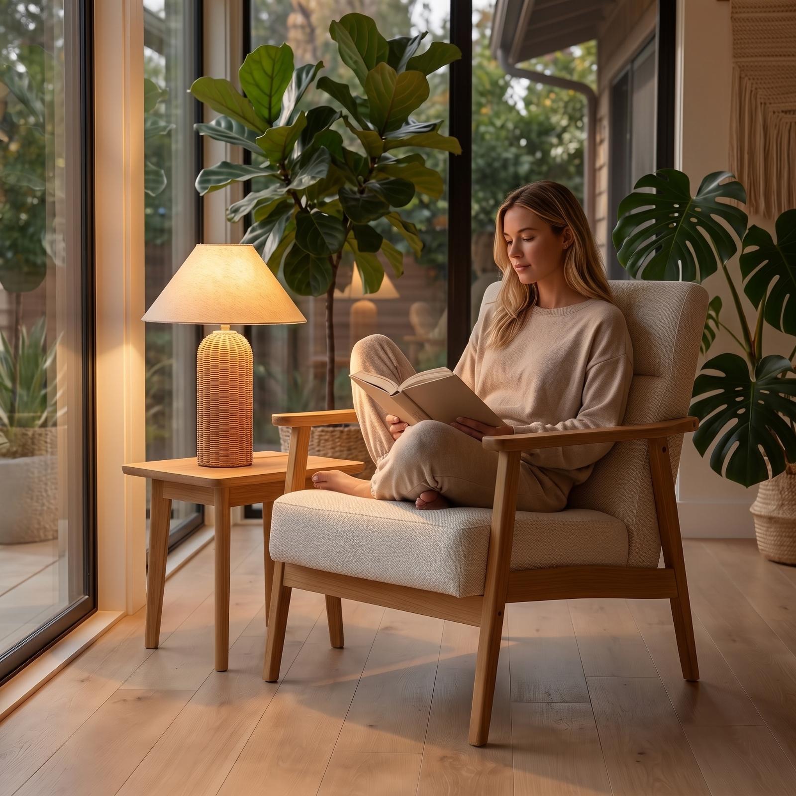 Nachttischlampe mit Rattanfuß  – Lighting Decor Bedroom Bewertung und Preis
