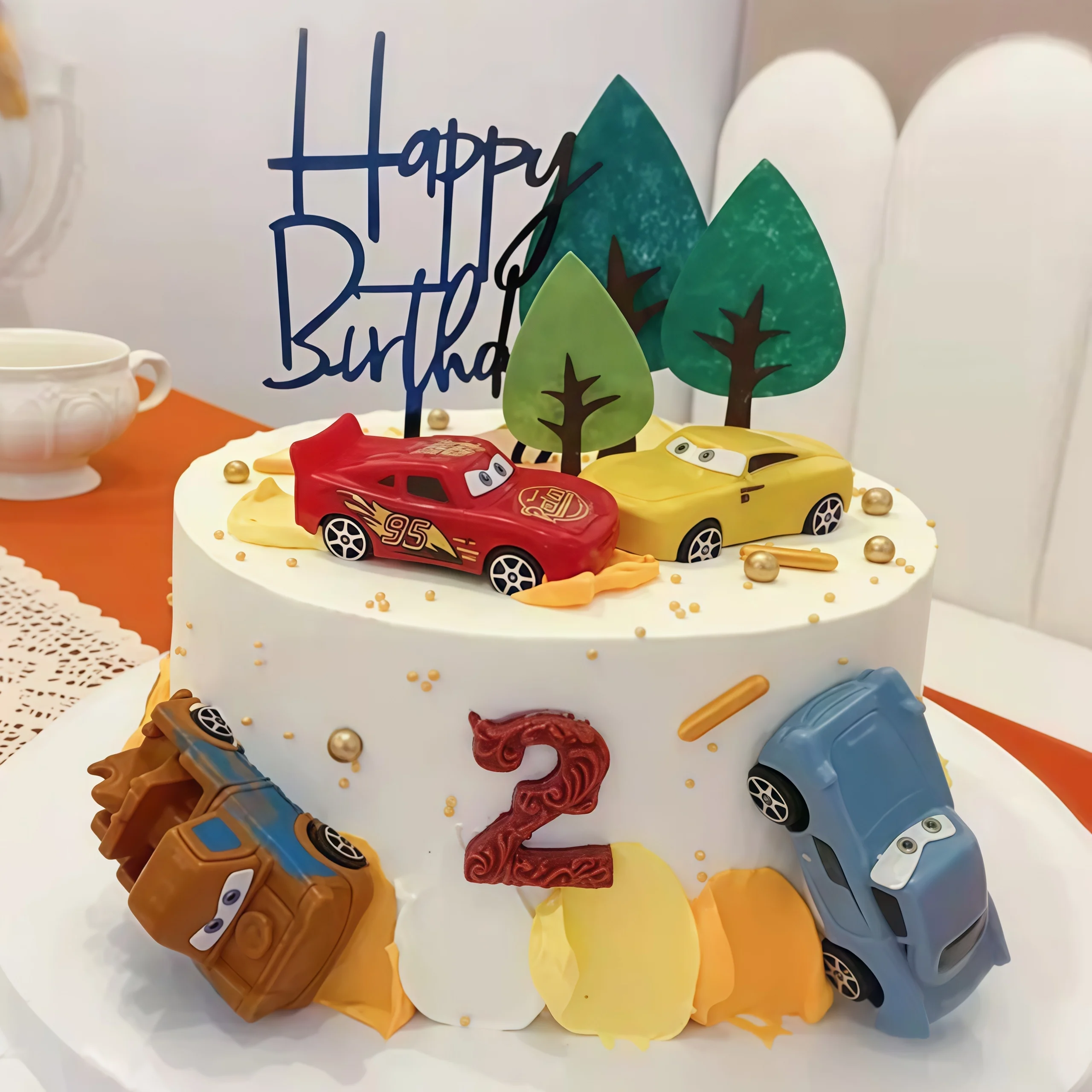 4 Stück Lightning Cars Happy B – Lighting Mcqueen Birthday Decor Bewertung und Preis