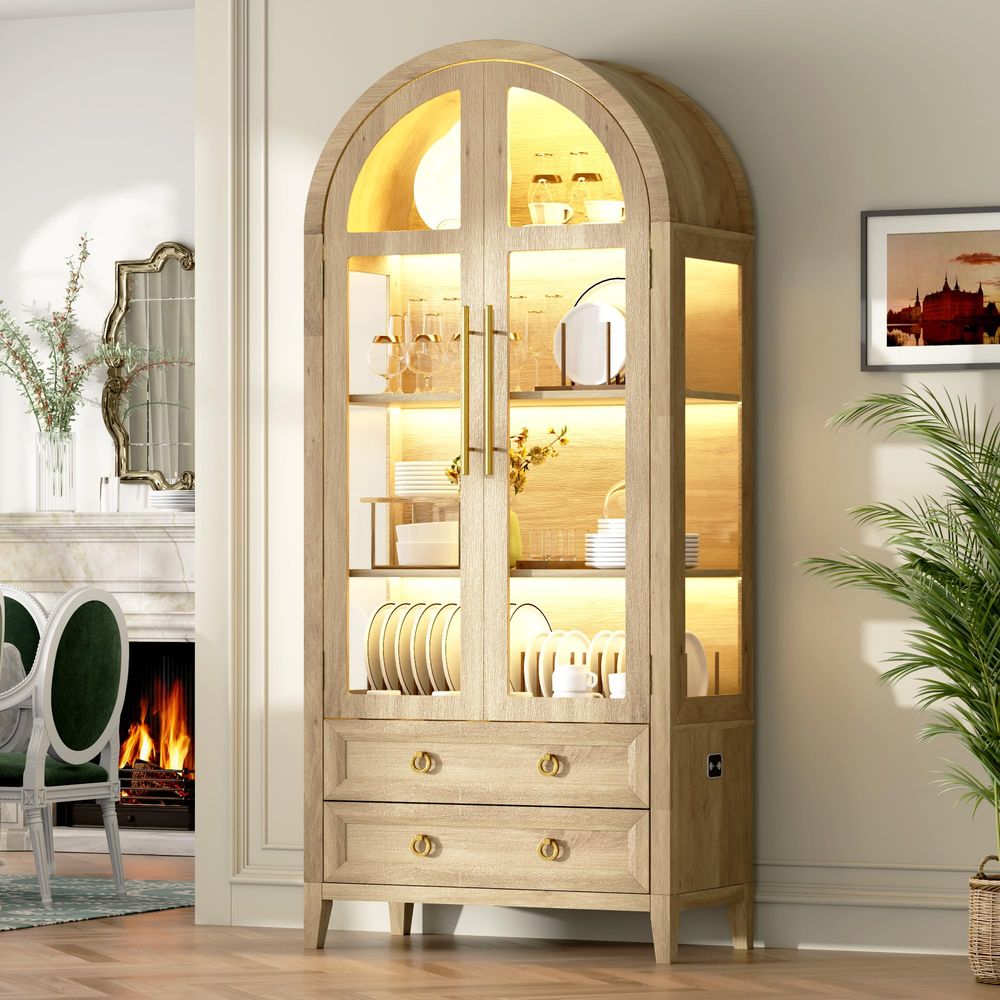 71-Zoll-Bogenvitrine mit Glast – Lighting & Home Decor Studio Photos Bewertung und Preis