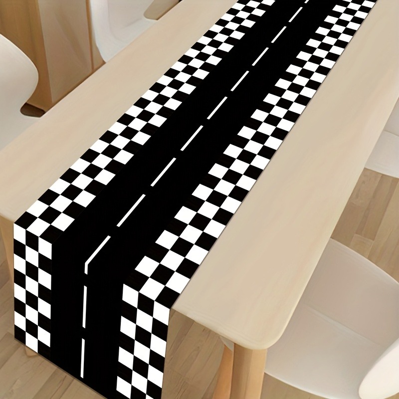 Schwarz-Weiß Karierter Rennstr – Lighting Mcqueen Birthday Decor Bewertung und Preis