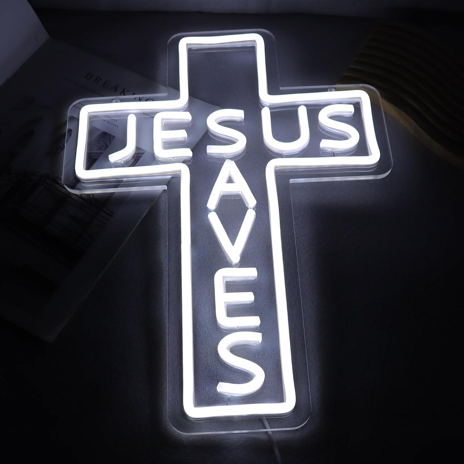 Jesus rettet das Kreuz Neon-Sc – Wall Decor Lighting Bewertung und Preis