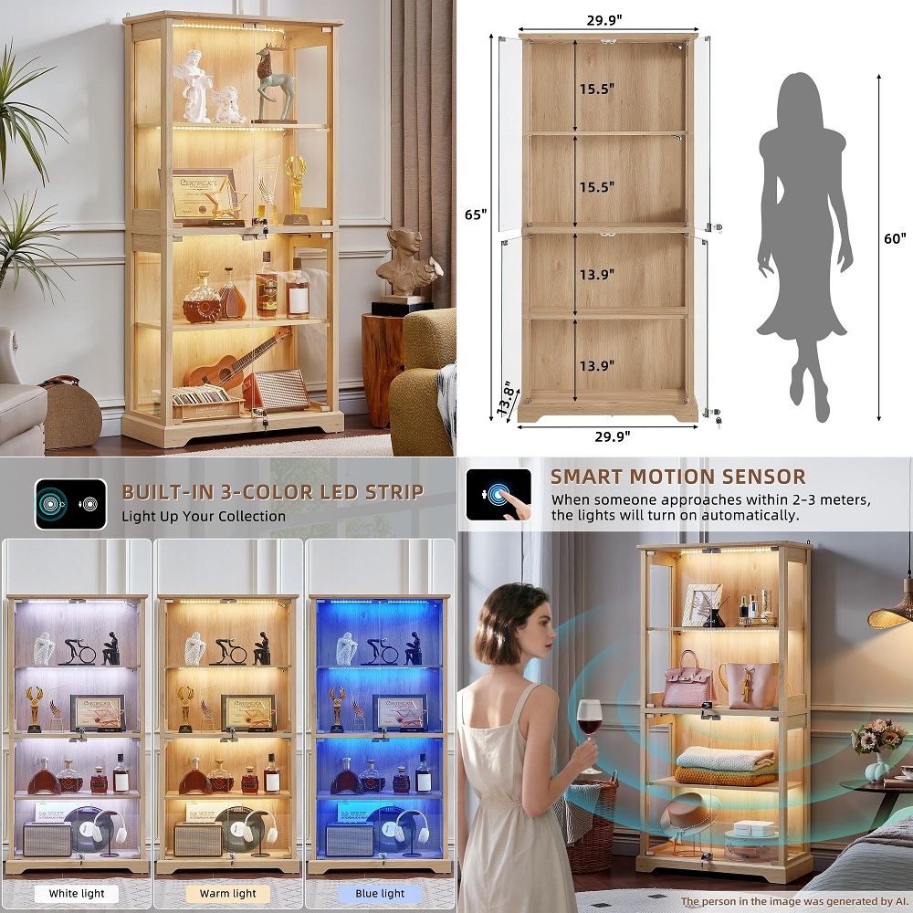 Bauernhaus-Vitrine aus Glas mi – Lighting & Home Decor Studio Photos Bewertung und Preis