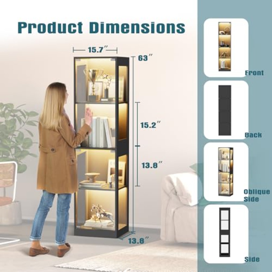 Glasvitrine mit RGB-Beleuchtun – Lighting & Home Decor Studio Photos Bewertung und Preis