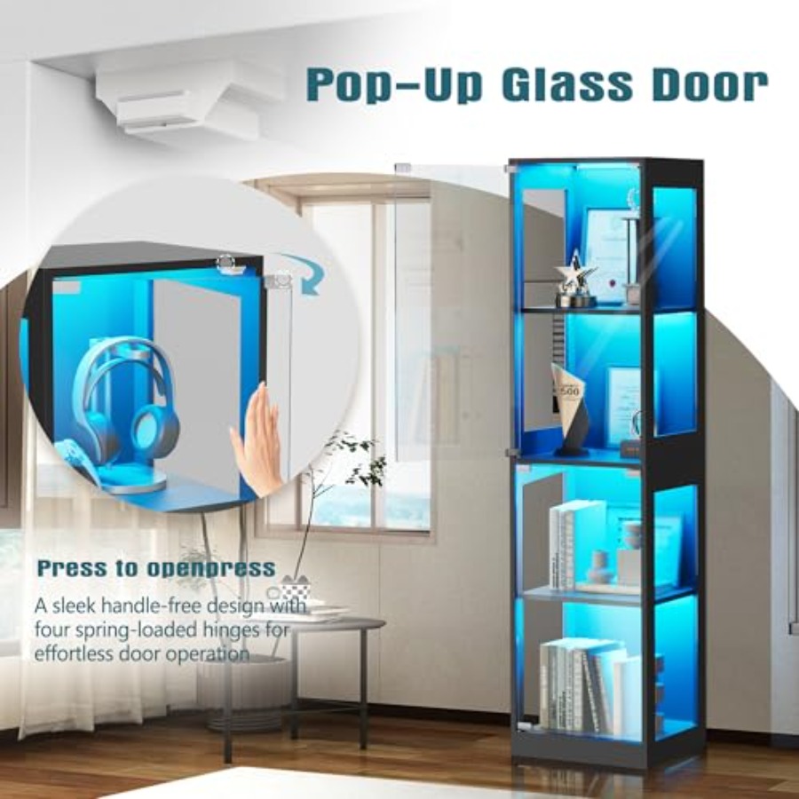 Glasvitrine mit RGB-Beleuchtun – Lighting & Home Decor Studio Photos Bewertung und Preis