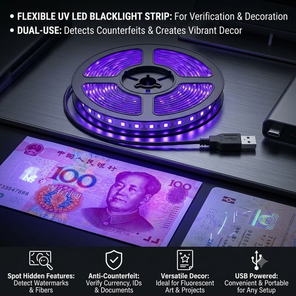 UV-LED-Streifen SMD2835 DC5V 3 – Decor Lighting Hours Bewertung und Preis