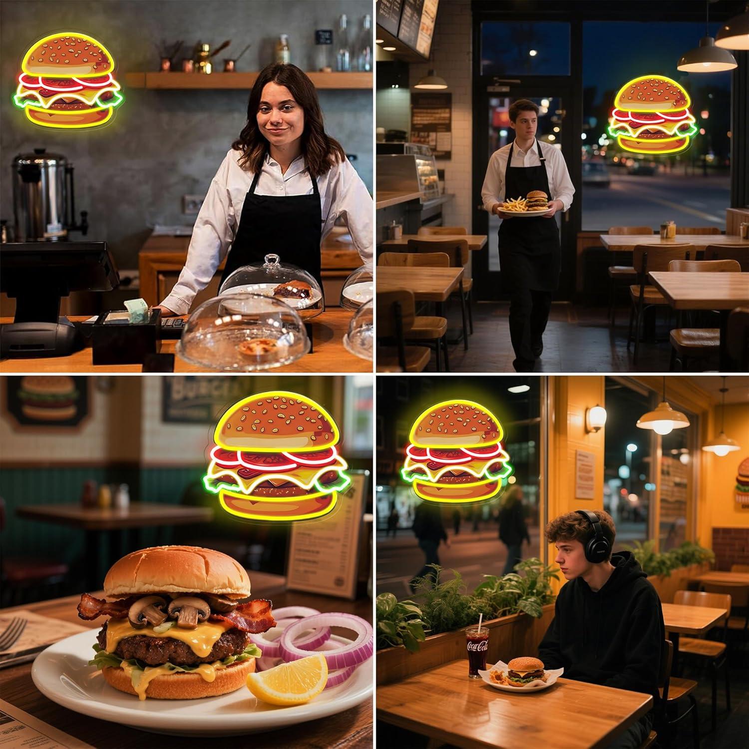 Burger Neonschild LED Hamburge – Wall Decor Lighting Bewertung und Preis